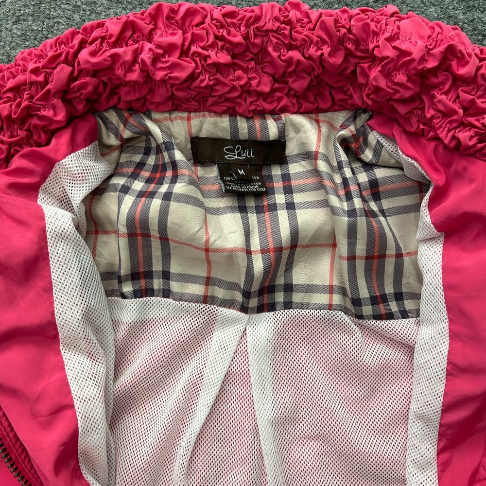 Luii Pink Ruffled Rouched Jacket Size M - Picture 6 of 6